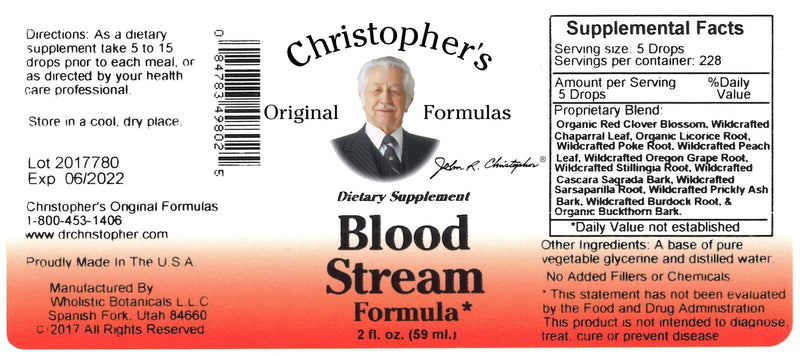 Dr. Christopher's Blood Stream Formula, 2 oz Glycerine Extract - Natural Herbal Blend 1 Fl Oz (Pack of 1)