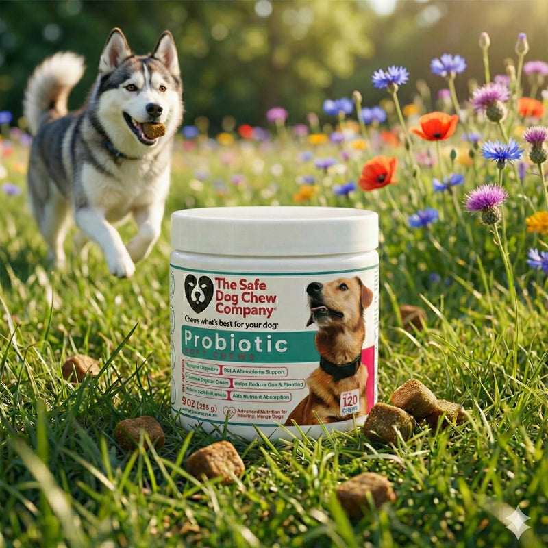 Probiotic Soft Chews for Dogs – Digestive Support with 6 Probiotic Strains, Pumpkin & Digestive Enzymes – Supports Gut Health, Regular Stools & Less Gas – Chicken Flavor – 120 Chews – Made in USA