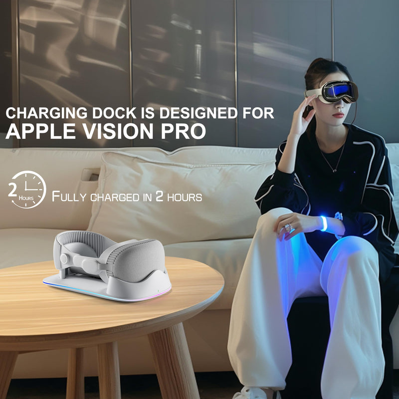 Charging Dock Compatible with Vision Pro, Supporting LED Breathing Lights/Magnetic Charging and Vision Pro Battery Charger Stand,Designed for Apple Vision Pro Stand - BeesActive Australia