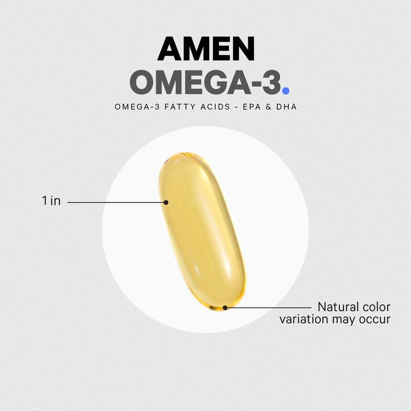 Amen Omega-3 Fish Oil 1500mg, EPA & DHA, High Potency, 90 Softgels | Fish oil 1500mg with EPA & DHA fatty acids. High-potency daily omega-3. 45-day supply. Non-GMO.