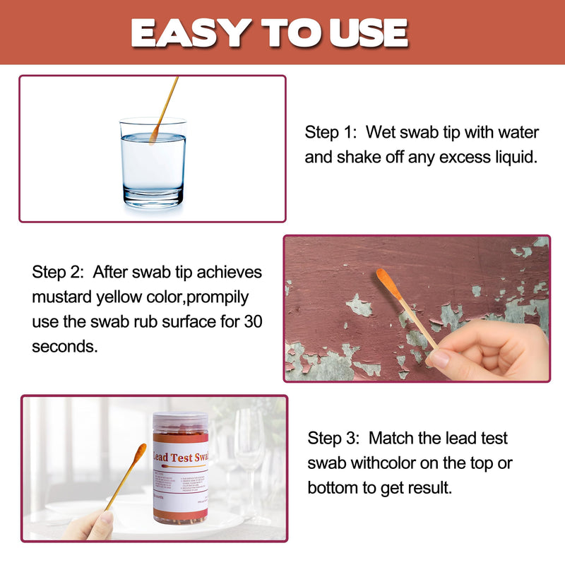 AAwipes Lead Test Swab Kit (60 Rapid Home Testing Swabs) 30-Second Results. Dip in Water. Home Use for - Painted, Jewelry, Ceramics, Wood (LS60) 60 - BeesActive Australia