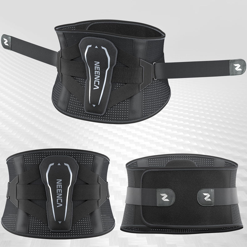 NEENCA Back Brace for Lower Back Pain with Bionic Support System, Adjustable Lumbar Support Belt for Women & Men with Lumbar Support 3D Pad, Breathable Mesh for Herniated Disc, Sciatica, Scoliosis... Medium Black-Single