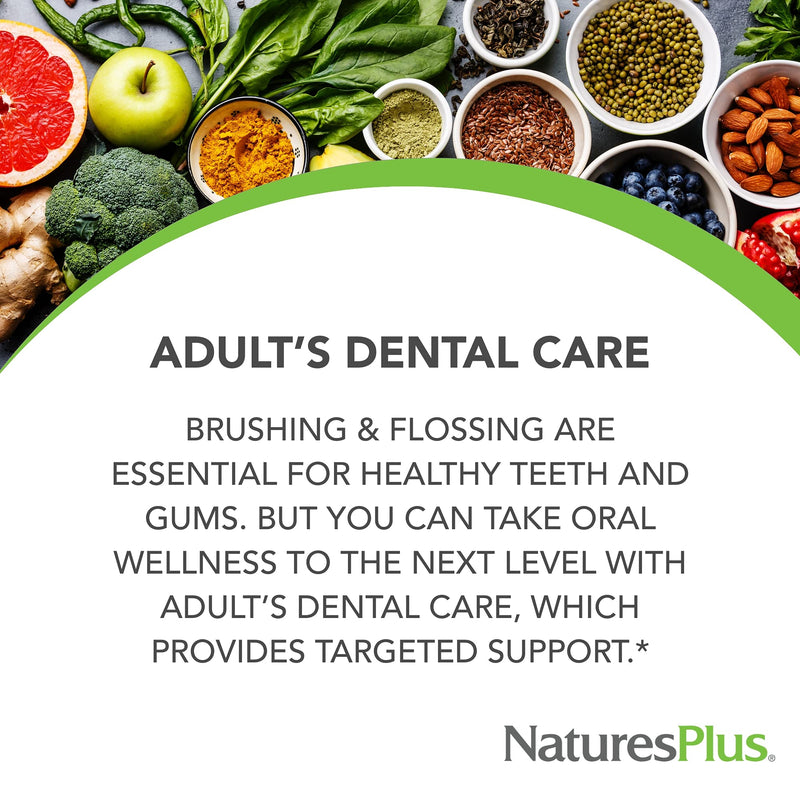 NaturesPlus Adult’s Dental Care Probiotic - 60 Lozenges - Supplement for Teeth & Gum Health - Peppermint Flavor - 30 Servings