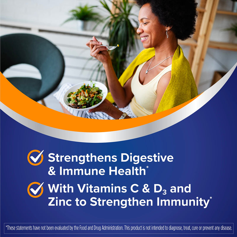 Florastor Advanced Immunity Boost Daily Probiotic & Immune Support Supplement for Women and Men, Saccharomyces Boulardii CNCM I-745 Plus Zinc, Vitamin C & D3 (30 Capsules) (Pack of 2) 30 Count (Pack of 2)