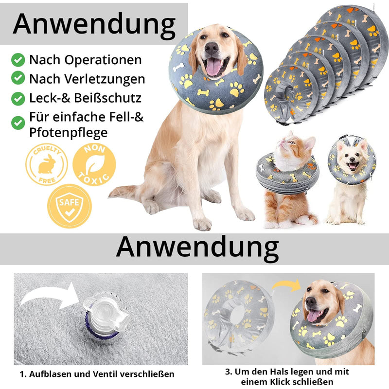 Neck collar for dogs and cats inflatable leak protection neck collar dog collar soft surgical collar M OMH_Dog collar_M - BeesActive Australia
