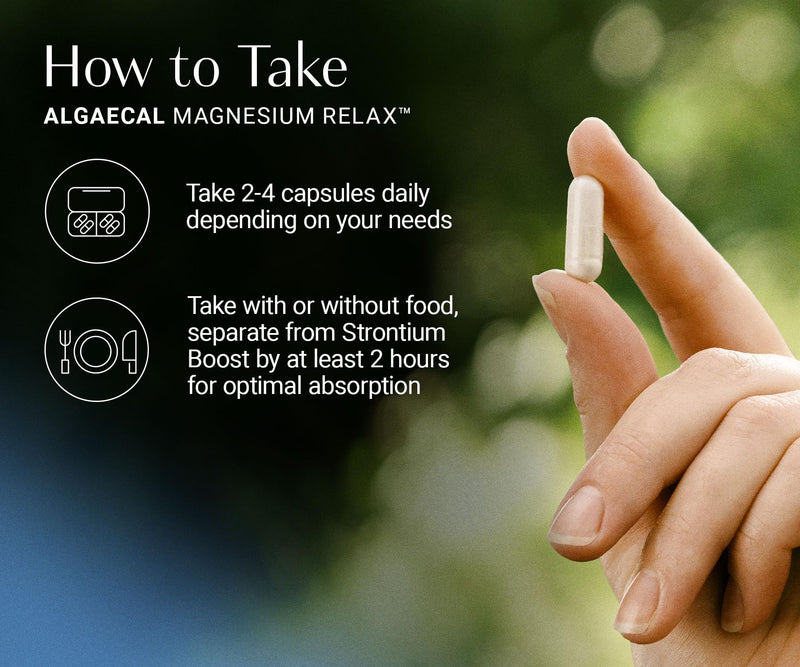 AlgaeCal Magnesium Relax for Sleep, Stress, & Cortisol, 60 Caps, 2 Packs | Chelated Magnesium Glycinate (350mg) with Sensoril® ashwagandha for sleep, stress, calm and cortisol support. Easy to swallow 60 Count (Pack of 2)