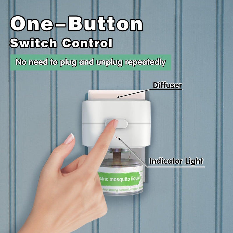 Mosquito Repeller, Electronic Mosquito Repellent Plug in Indoor Use, includes 2-Pack 280 Hr Repellent Refills, No Candles or Flames, DEET-Free, for Home, Bedroom, Office, Kitchen (White) White - BeesActive Australia