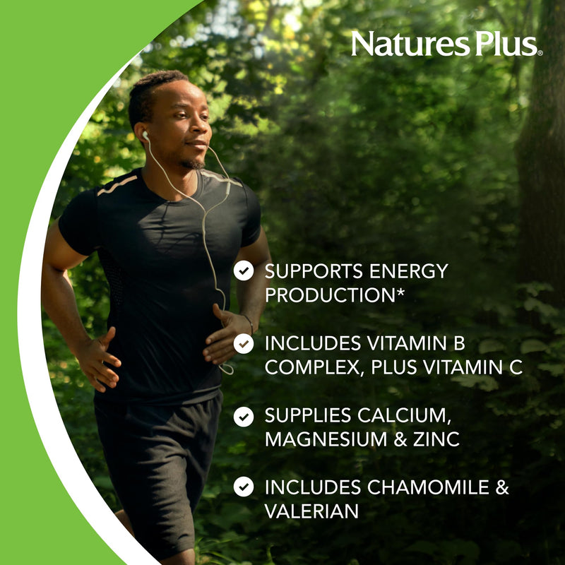 NaturesPlus Mega-Stress Complex, Sustained Release - 90 Vegetarian Tablets - B Complex, Vitamin C Stress Relief Supplement, Chamomile & Herbs for Natural Calm - Gluten-Free - 90 Servings