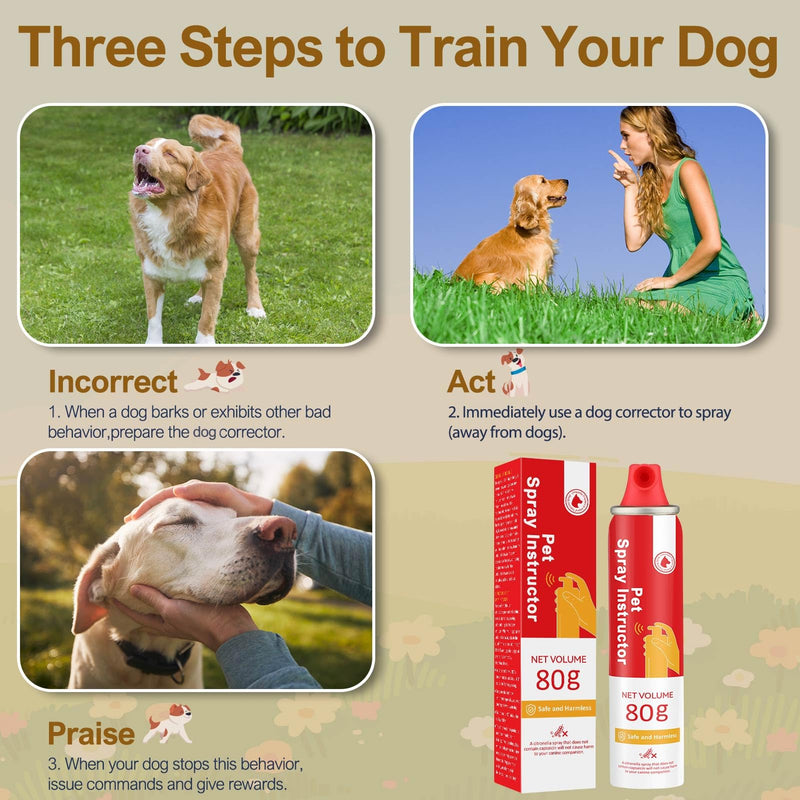 Spray Corrector Dog Trainer, 80ml 1 Pack Spray for Dog to Stops Barking, Jumping Up, Place Avoidance, Food Stealing, Fights & Unwanted Dog Behaviour Red-1 - BeesActive Australia