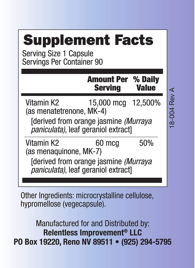 Vitamin K2 MK4 Plus MK7 Vegan Naturally-Derived Vege-Caps 90 Count - BeesActive Australia