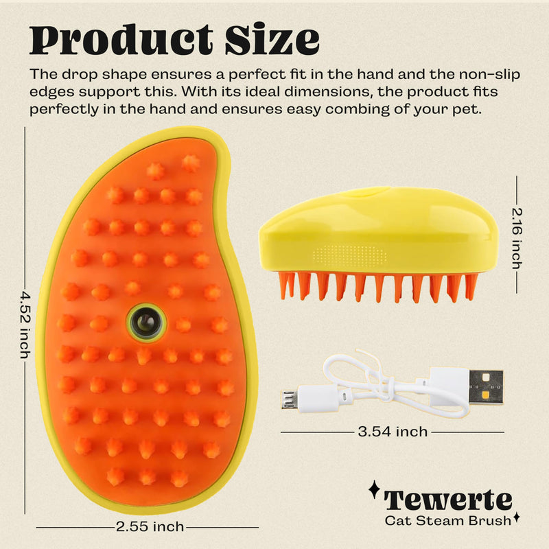 Steamy Cat Brush, 3in1 Multifunctional Cat Steam Brush - Rechargeable Self Cleaning Pet Steam Brush for Cat & Dog, Cat Steamy Brush for Removing Tangled & Loose Hair, Silicone Steamer Brush - Dog&Cats - BeesActive Australia