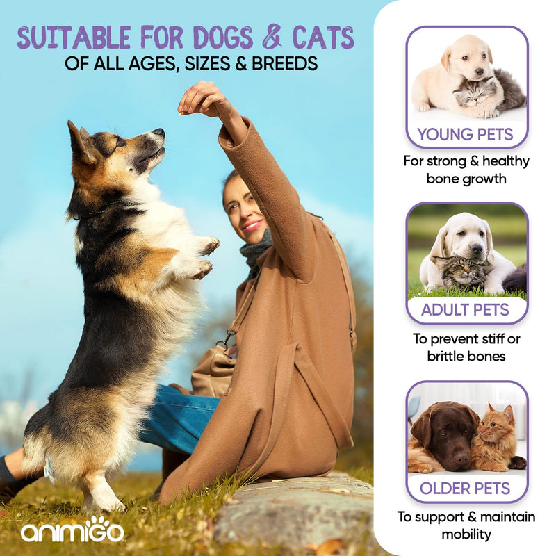 Glucosamine for Dogs & Cats With Chondroitin (1075mg) - 180 Capsules - Hip & Joint Supplement for Dogs & Cats of All Ages - With Turmeric, Ginger, Vitamin C & Rosehip - Cats & Dogs Joint Care