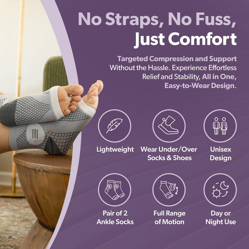 BraceAbility Neuropathy Socks (Pair) - Peripheral Neuritis Compression Diabetic Toeless Foot Sleeves for Nerve Damage Pain in Feet, Ankle Gout, Plantar Fasciitis Relief Brace for Men and Women (L - Black) Large Black - Standard - 1 Pair - BeesActive Australia