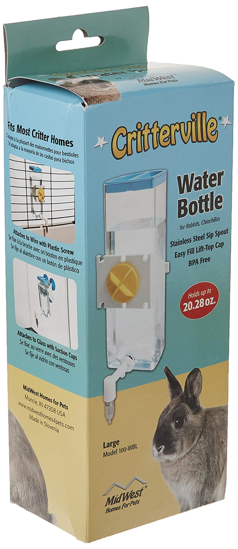 MidWest Homes for Pets Large Animal Water Bottle | Ideal for Hamsters, Mice, Guinea Pigs & Rabbits, Large Off-White Large Water Bottle | Rabbit 20.28 oz. - BeesActive Australia