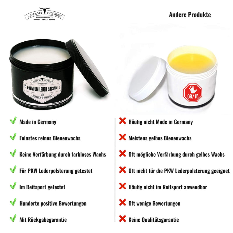 URBAN FOREST Leather Care with Beeswax & Avocado Oil 500ml for Car Sofa Couch Furniture Jacket Motorcycle Clothing Handbags Leather Couch Shoes Saddle for Horses Leather Grease - Premium Leather Balm - BeesActive Australia