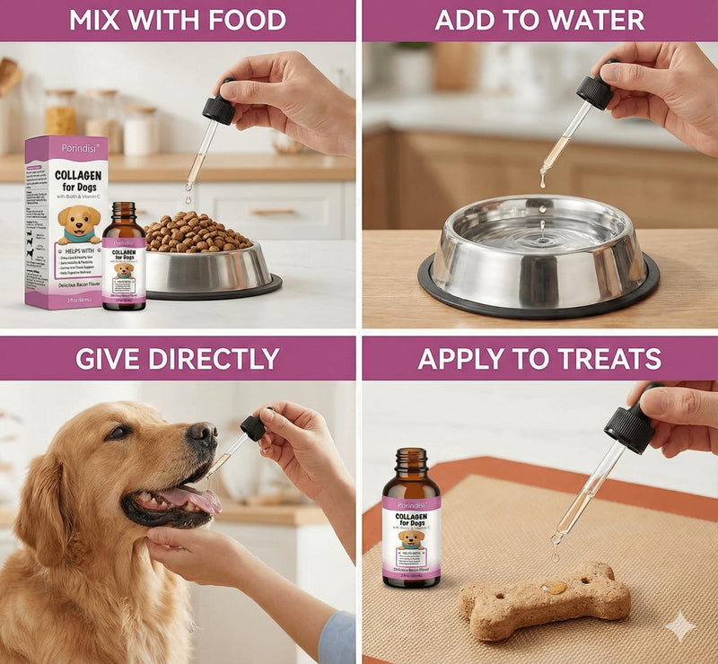 Liquid Collagen for Dogs - High Strength Marine Collagen Drops for Joint Support & Mobility - Advanced Dog Joint Supplements with Vitamins - Itchy Skin Relief & Glossy Coat Care - Easy to Absorb