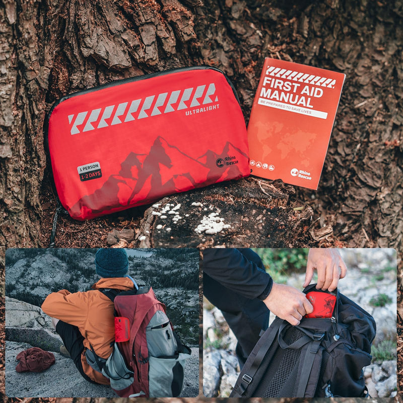 RHINO RESCUE Small First Aid Kit Ultralight Water-Resistent Medical Kit for Hiking, Backpacking, Cycling, Travel, Vehicles Mini - BeesActive Australia