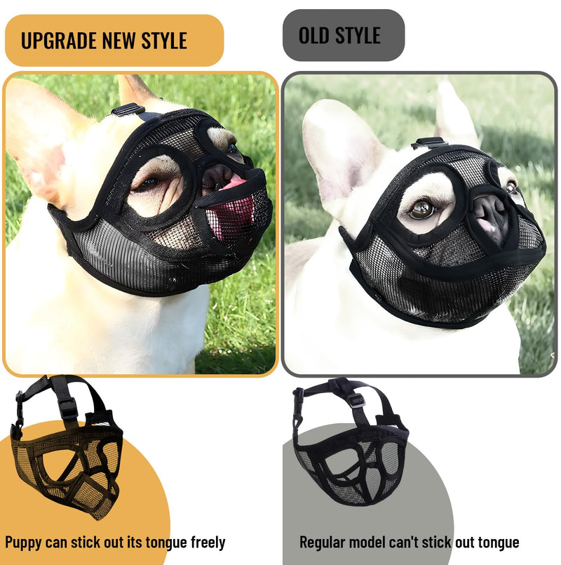 French Bulldog Muzzle, dellyy Mesh Dog Muzzle for French Bulldog, German Shepherd and Dogue de Bordeaux (Black, M) Black - BeesActive Australia