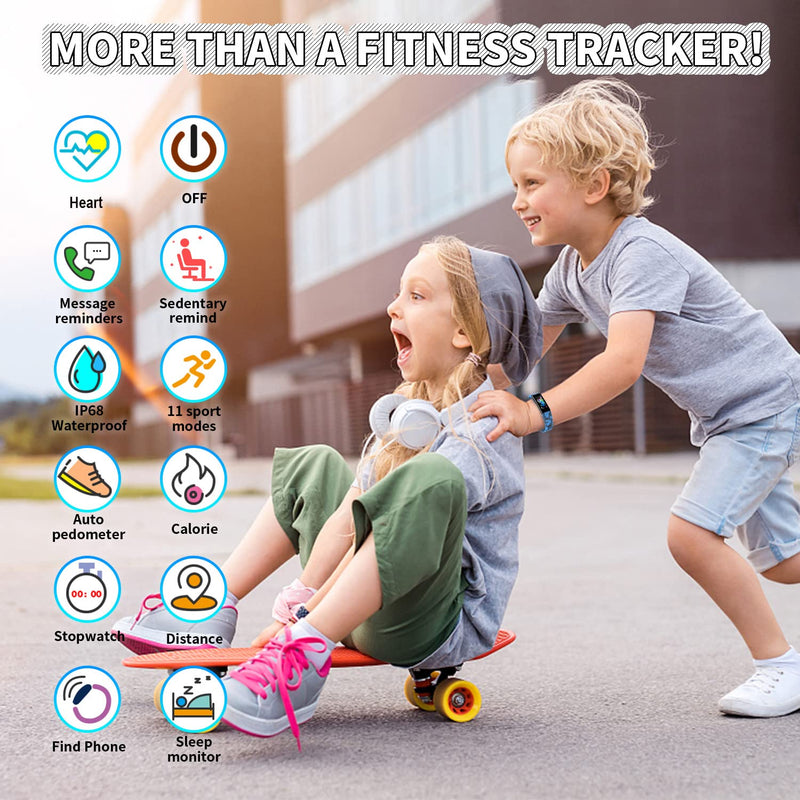 Kids Watch Fitness Tracker, Fitness Watches for Kids, Activity Tracker with Pedometers, Stopwatch, IP68 Waterproof, 11 Sport Modes Smart Watch for Kids Age 6-16 Years Old Pink