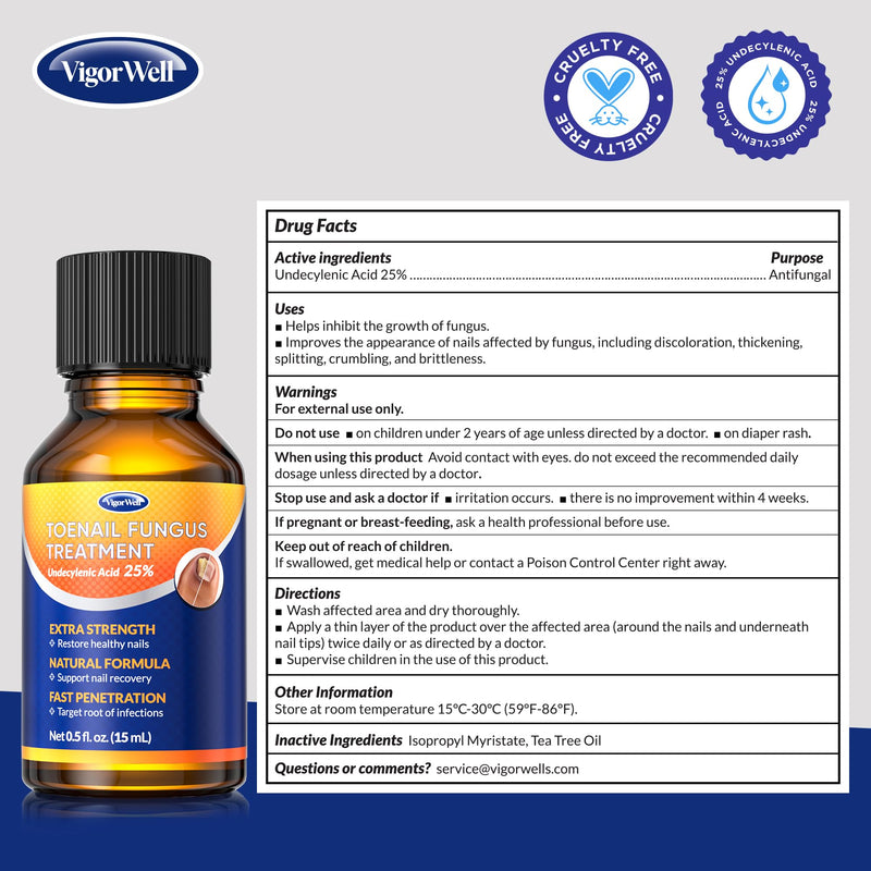 Toenail Fungus Treatment with 25% Undecylenic Acid: Toenail Fungus Treatment Extra Strength for Thick, Yellow and Damaged Nails - Safe and Gentle for Nails Care