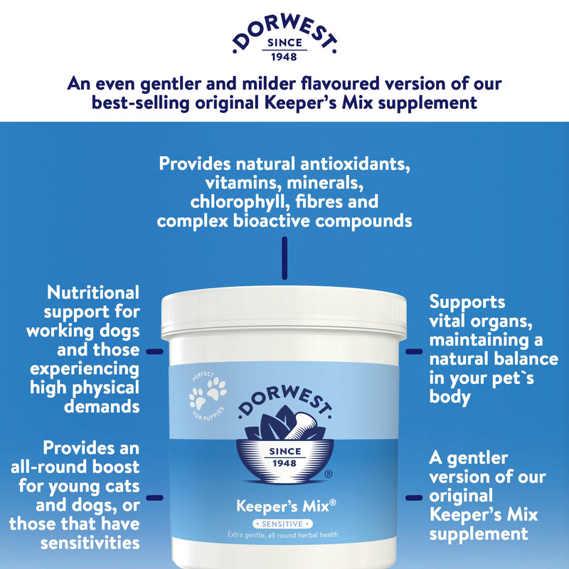 DORWEST Keeper’s Mix Sensitive 500g, 100% natural Herbal Health Supplement for Dogs and Cats, All-Natural, Vitamins and Minerals – for All-Round Health