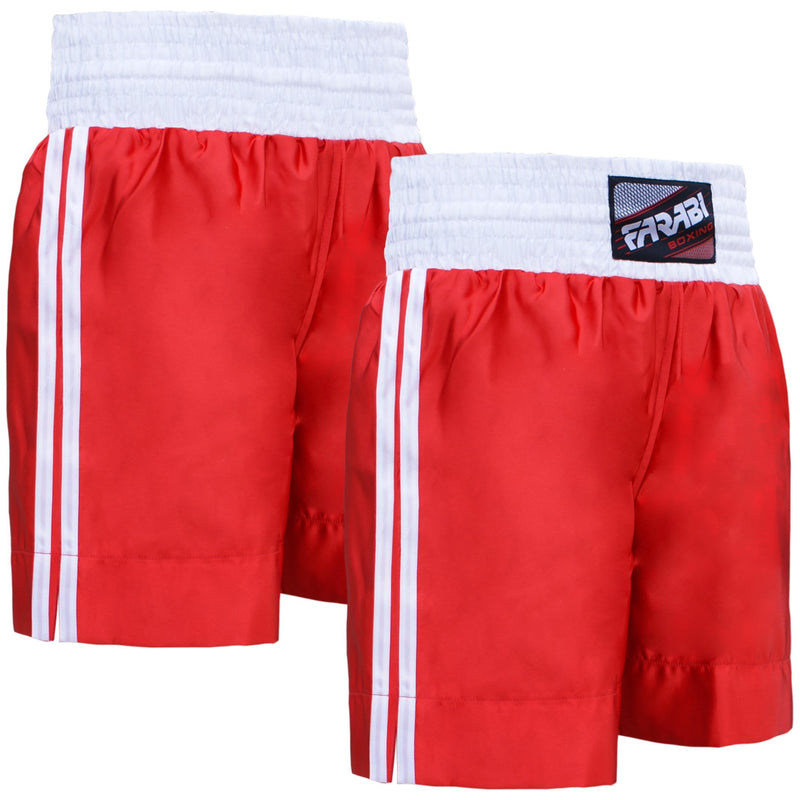Farabi Sports Boxing Shorts – Boxing Trunks for Training Punching, Sparring Fitness Gym Kickboxing Shorts Men & Women Red Large