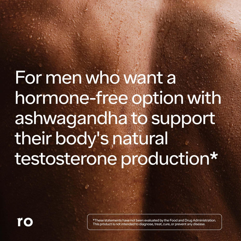 Ro Testosterone Support for Men, 120 Tablets | Daily Nutritional Supplement, Ashwagandha to Support Healthy Testosterone Levels, Magnesium to Promote Muscular Health 120 Count (Pack of 1)