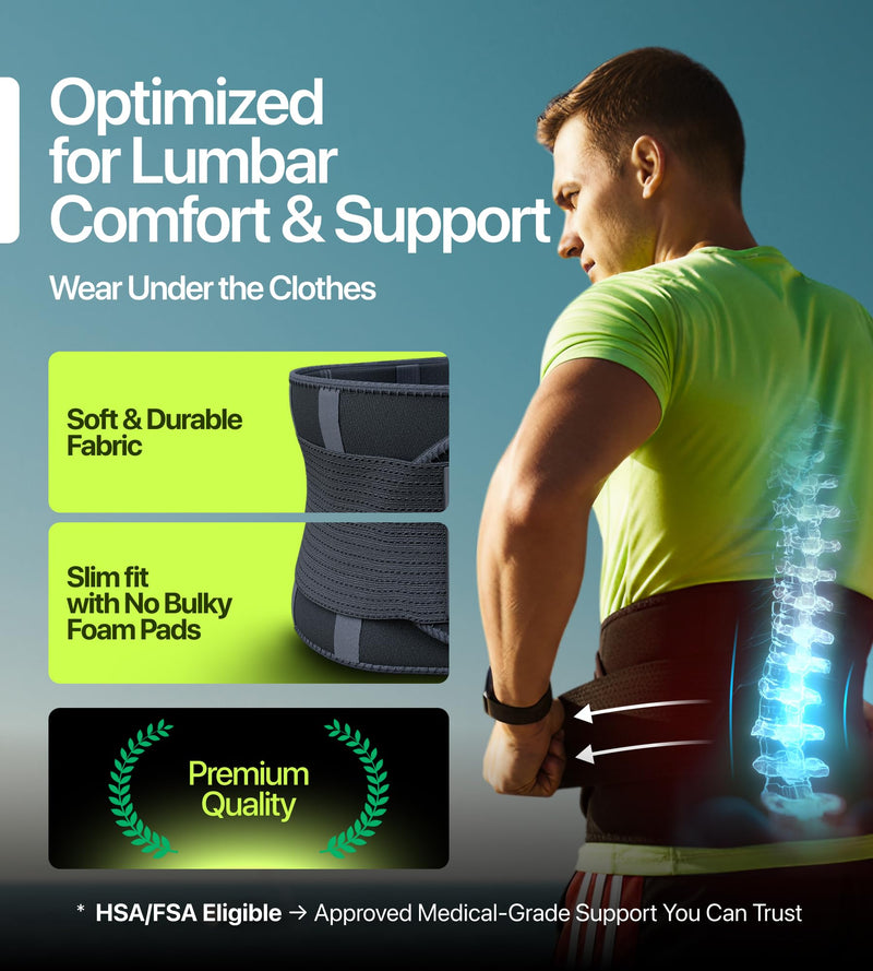 Plus Size Lower Back Brace 4XL - The Most Effective Back Pain Relief for Men & Women, Adjustable Lumbar Support Belt for Injury Prevention, Sciatica, Scoliosis, Herniated Disc Back Belt
