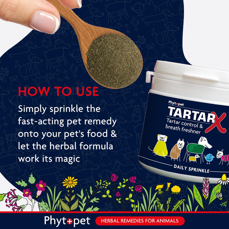 Phytopet TartarX Plaque and Tartar Remover for Teeth, Cat and Dog Breath Freshener, All Natural Cat and Dog Dental Care, 300g - 100% Herbal Phytopet Pet Supplies