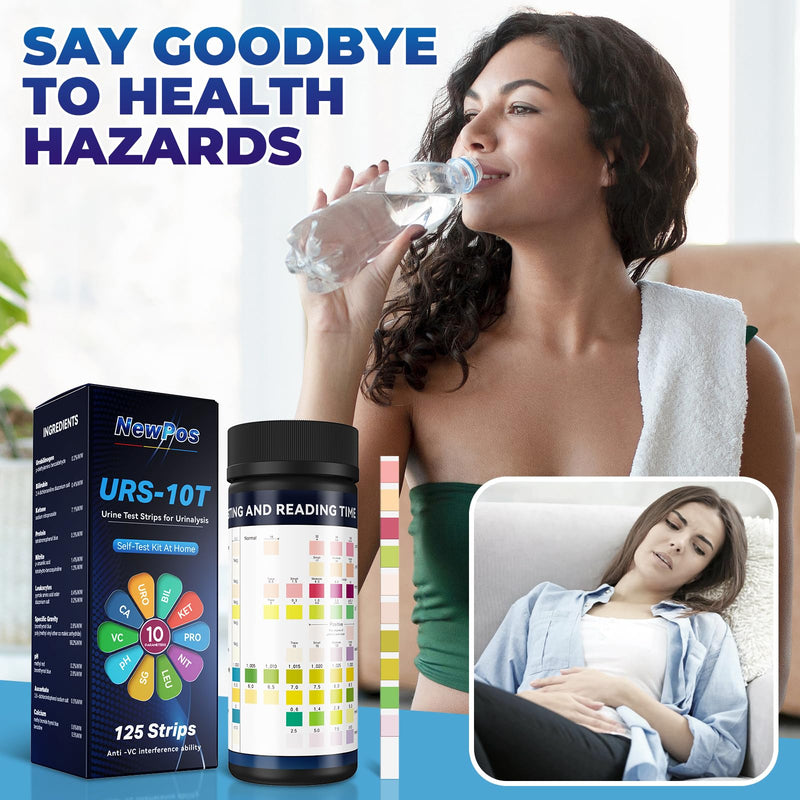 Urine Test Strips for Urinalysis: 10-in-1 125 CT Urinalysis Test Strips Full Panel for UTI Nitrite Leukocytes pH Protein Kidney & Liver Function at Home Urine Test Strips