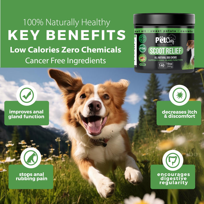Pet Chef Anal Gland Repair & Anal Cleaner Fixer for Dogs- Reduce Butt-Dragging- Easy-to-Give Daily Chews- Stops Smelly Dog Butt Habit and Nasty Markings Stinky Markings