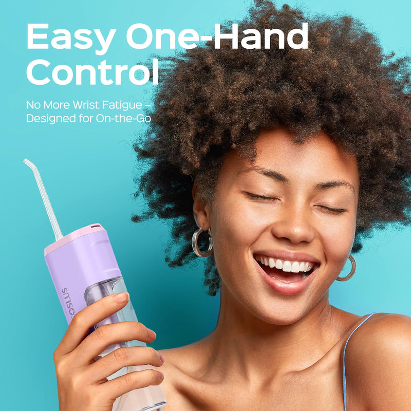 COSLUS T40 Mini Water Flosser for Travel, Portable Compact Design, Purple