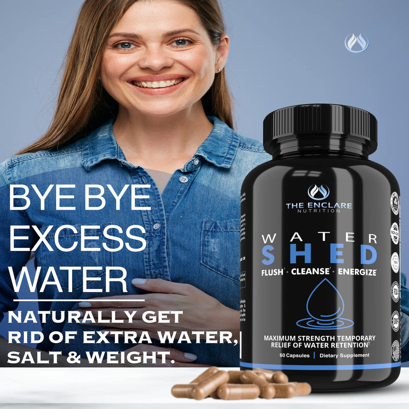 Water Pills Diuretic Water Retention - Liver Detox, Kidney Cleanse, Weight, Swelling Legs & Feet, Edema, Bloating Relief, Fluid Balance - Dandelion Vitamin B6 Green Tea Watershed Max Strength 60ct (1) 1