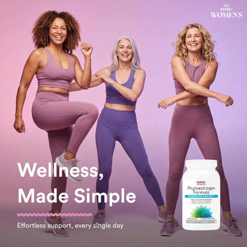 GNC Women's Phytoestrogen Formula, Menopause Symptom Relief, 120 Softgels | Supports Hormonal Wellness and Mood Balance, Helps Relieve Menopause Symptoms, Sodium Free and Starch Free