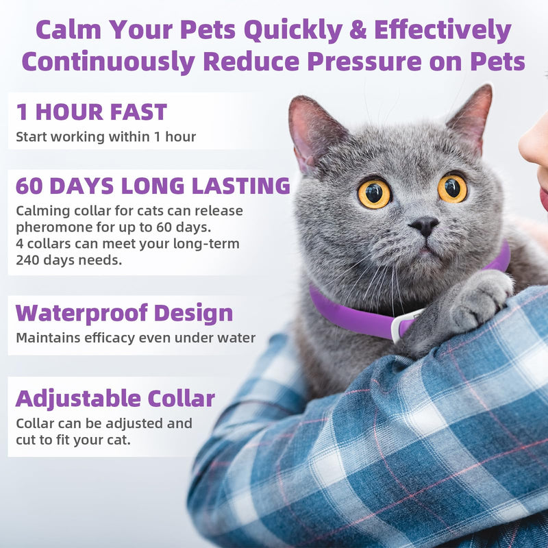 Cat Calming Collar for Cats, Pheromone Collar for Cats Long Calming Effect for Small, Medium and Large Cats - PawsPlanet Australia
