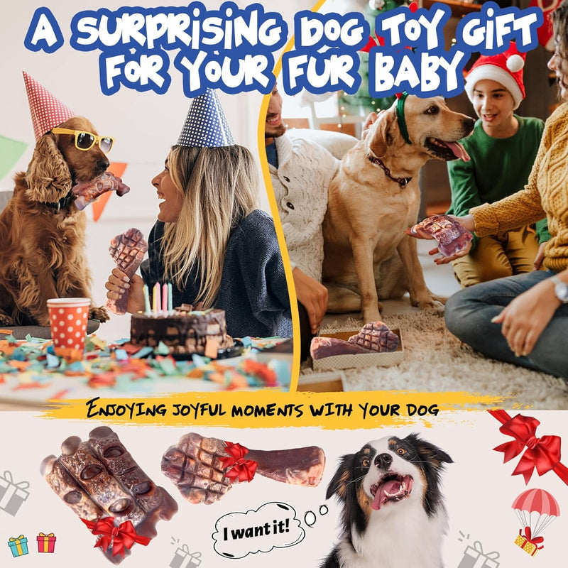Dog Chew Toys for Aggressive Chewers：2 Pack Indestructible Dog Toy for Large Breed- Tough Nylon Teething Bone Toy to Keep Them Busy Medium - BeesActive Australia