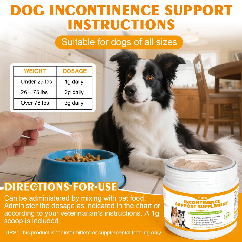 Dog Incontinence Support, Powerful Herbal Blend for Dog Bladder Control, Bladder Health, Manages Urinary Leaks, Human-Grade Ingredients Dog Incontinence Products, Marshmallow, Astragalus, Licorice