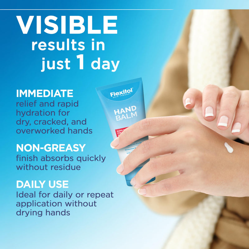 Flexitol Hand Balm, 10% Urea Hand Cream, for Frequent Handwashers | 2 oz | Exfoliates & Hydrates Dry, Cracked Hands, With Vitamin E, Shea Butter & Dimethicone, Non-Greasy, Visible Results in 1 Day 2 Ounce (Pack of 1)