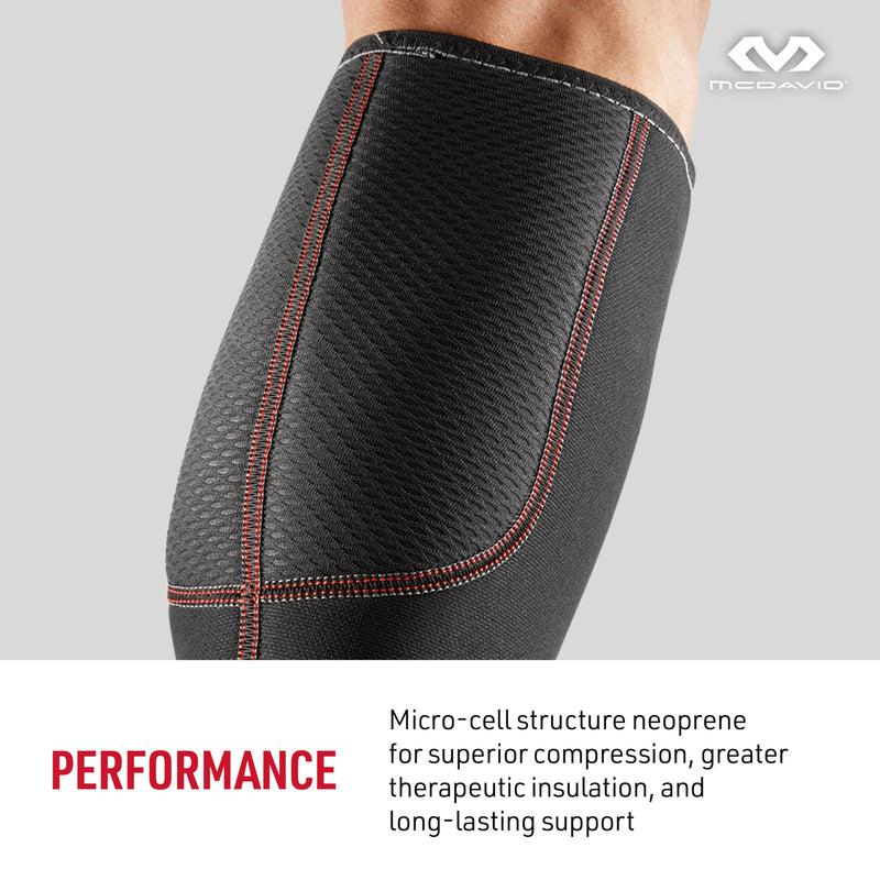 McDavid Calf Compression Sleeve for Men and Women – Latex-Free Light Support for Shin Splints, Varicose Veins, Calf Strains – for Running, Walking, Hiking Large Black