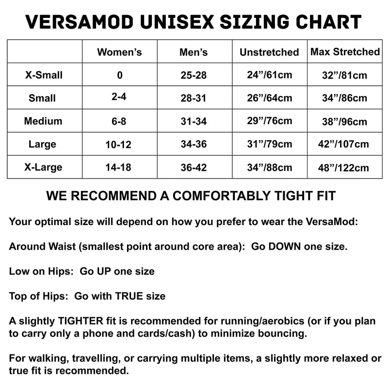 Sporteer VersaMod Running Belt, Workout Waist Pack, Travel Money and Passport Belt for Smartphones and Personal Items (Small, Black) Small