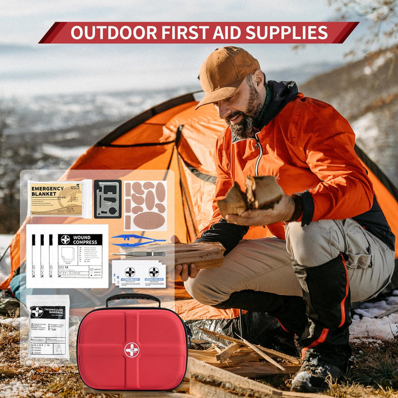 RHINO RESCUE 149 PCS Medium First Aid Kit, Water-Resistant Hard Case, Emergency Medical Supplies Bag for Camping, Hiking, Car, Travel, Home & Office - BeesActive Australia