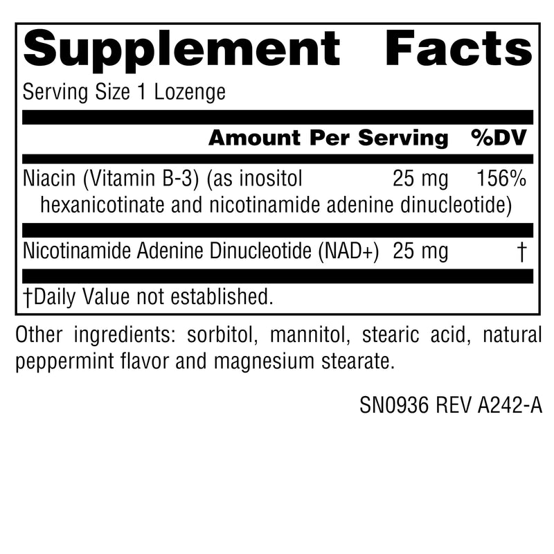 Source Naturals NAD+, Coenzymated B-3, 25 mg - 30 Lozenges | Supports Cellular Energy*