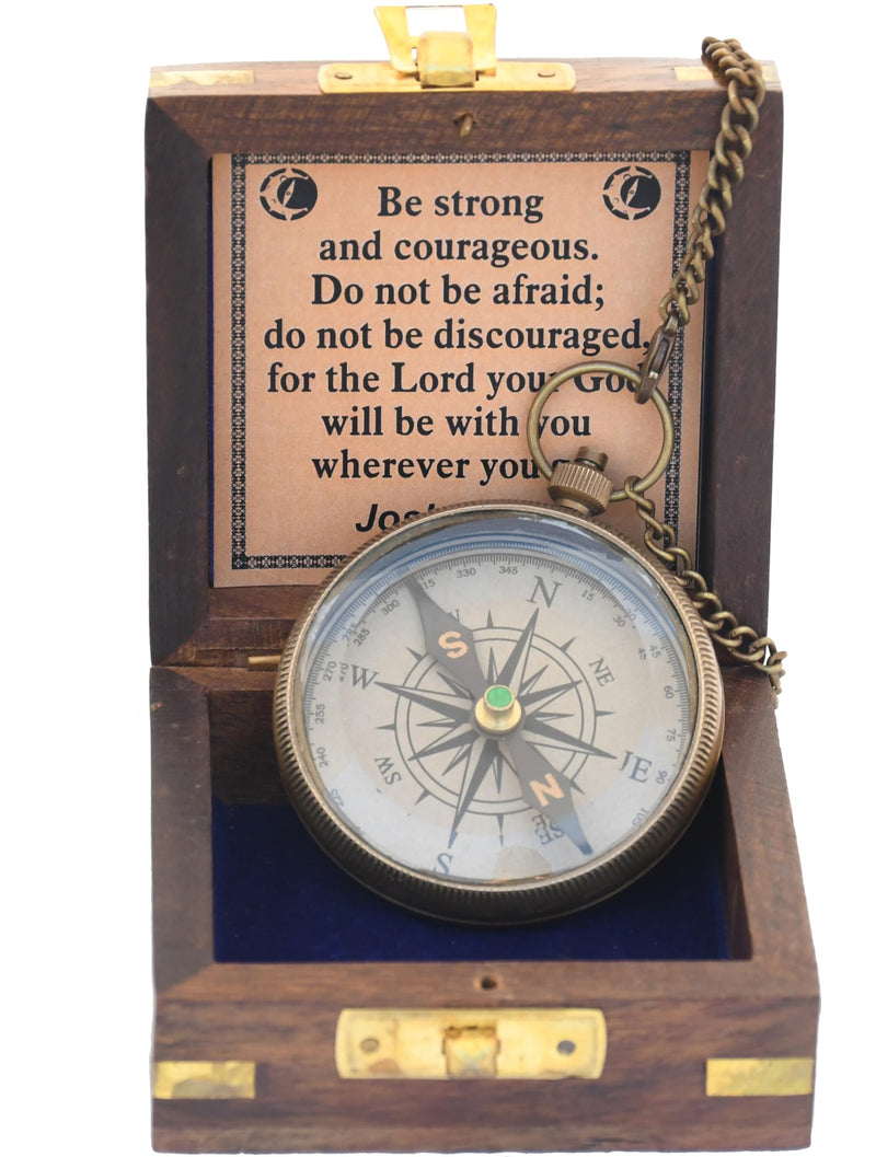 Trust in The Lord -Proverbs 3: 5-6 Quote Engraved Compass | Camping Compass Inspirational Christian Religious Gifts Men Women Catholic 2023 Graduation Gift Boys Girls #3 Be Strong - BeesActive Australia