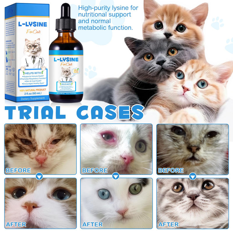 L-Lysine for Cats, Immune Support Supplement, Sneezing, Cold, Runny Nose, Feline Respiratory, Watery Eyes, Roast Chicken Flavor,2oz (60mL)