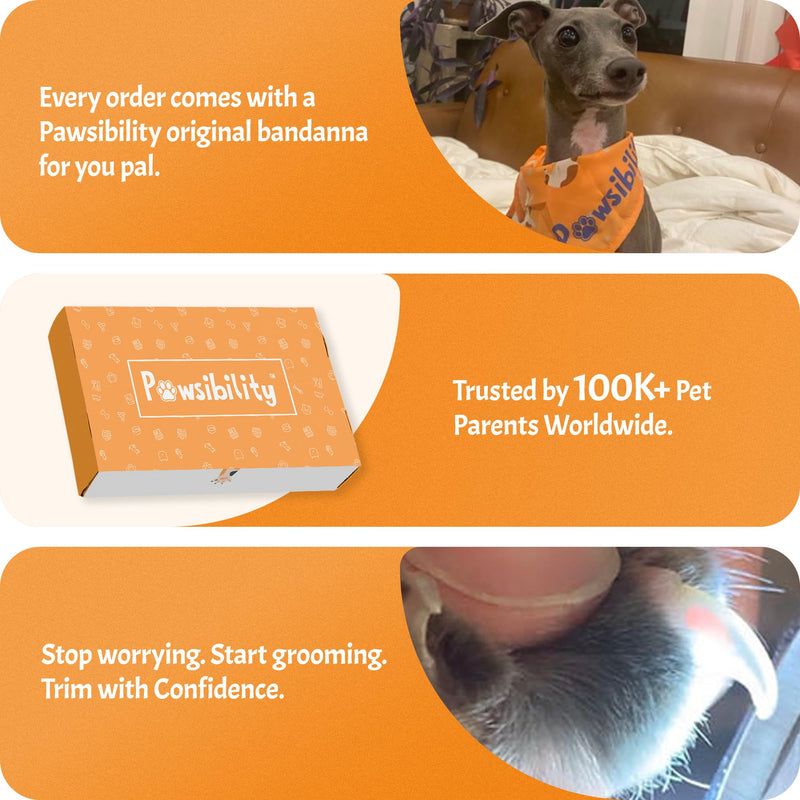 Pawsibility Pet Nail Clipper PRO 2026 - Quick-Vision LED Light | 2-Stage Adjustable Professional-Grade Blade | Adjustable Magnifier Safety Guard - for Cats, Small, Medium and Large Dogs - Brown Medium&Large *Brown - BeesActive Australia