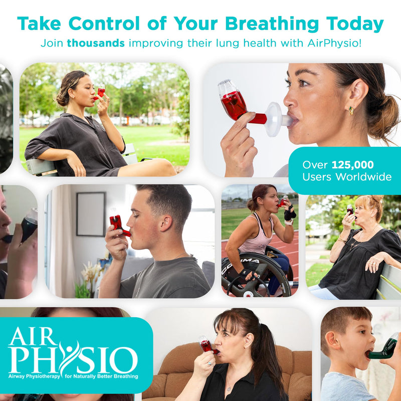 AirPhysio | Drug-Free Portable Breathing Trainer Device for Lungs | Breathe Better, Improve Lung Health & Mucus Clearance | Made in Australia