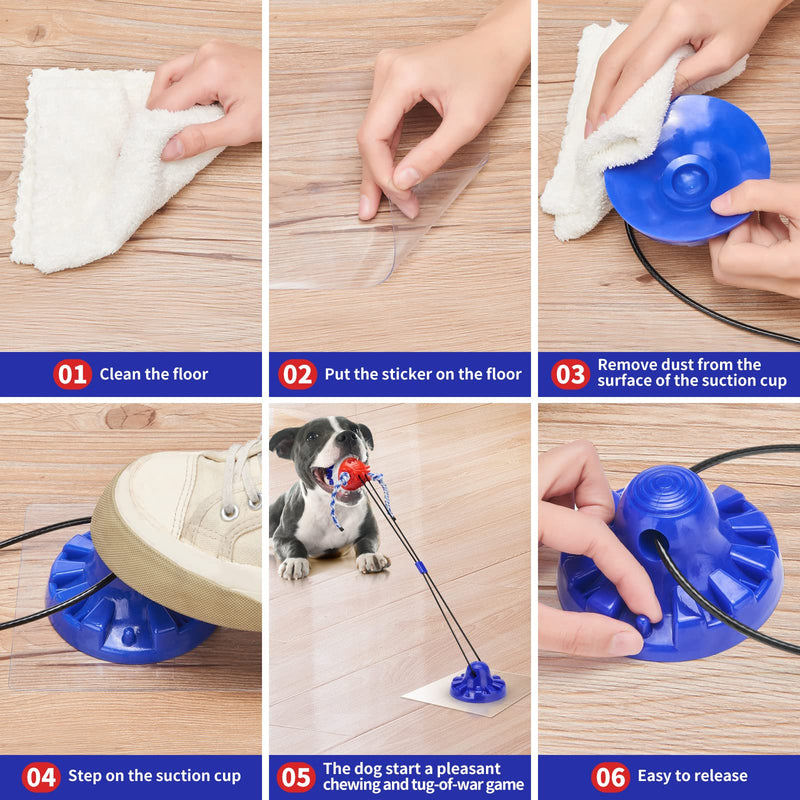 Dog Toys for Aggressive Chewers Interactive Dog Toys, Suction Cup Dog Toy Tug of War Indestructible, Dog Puzzle Toys Treat Food Dispensing Ball, Dog Enrichment Toys - BeesActive Australia