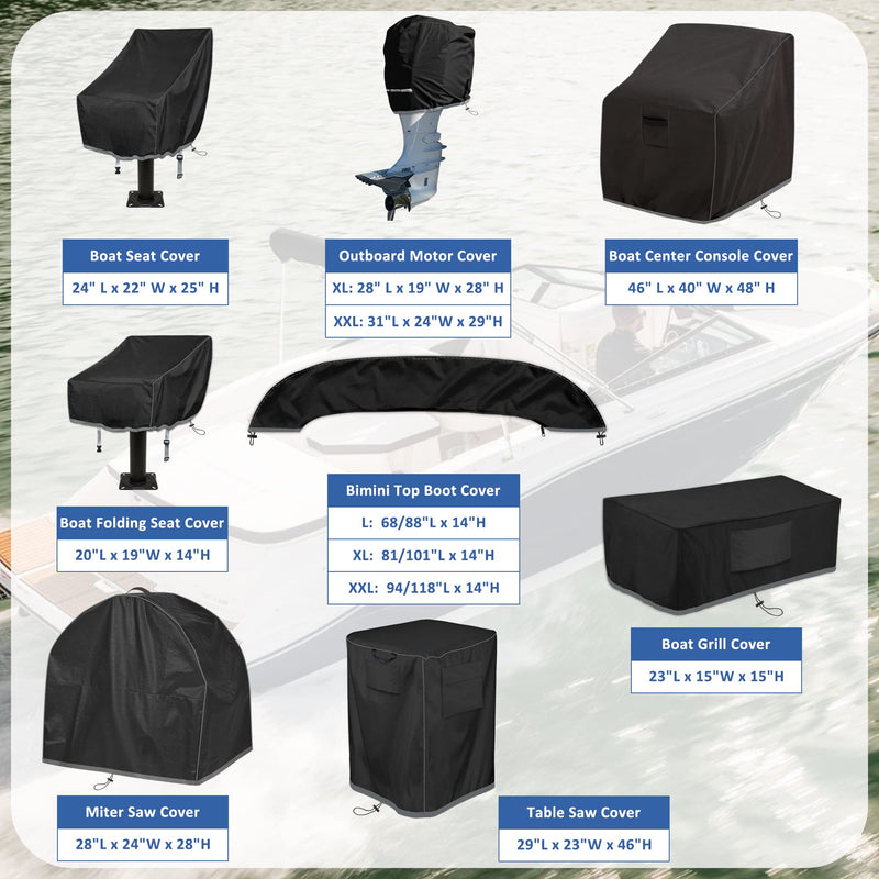 Kintaki Bimini top Boot Cover, Suitable for 3-4 Bows Bimini Tops, Design with Light Hole Bimini Top Cover, 600D Waterproof Bimini Storage Boot blue L 68-88IN