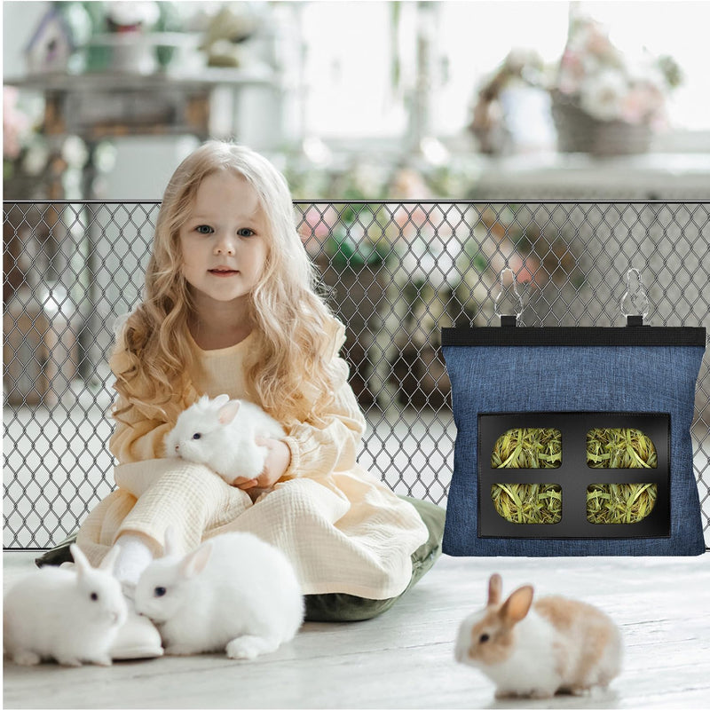 Rabbit Hay Feeder Bag,Guinea Pig Hay Feeder,Bunny Hay Feeder Bag,4 Holes Fabric Hanging Hay Feeder Bag for Small Animal,Hay Feeder Rabbit for Guinea Pig Hay Bag. - BeesActive Australia