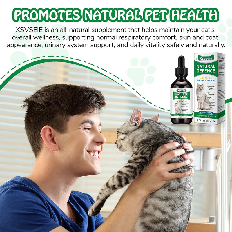 Antibiotics for Cats, Cat Antibiotics for Infections, Supports Immune & Cats Allergy Itch Relief, Health Supplies cat UTI Cat Multivitamin, 60ML